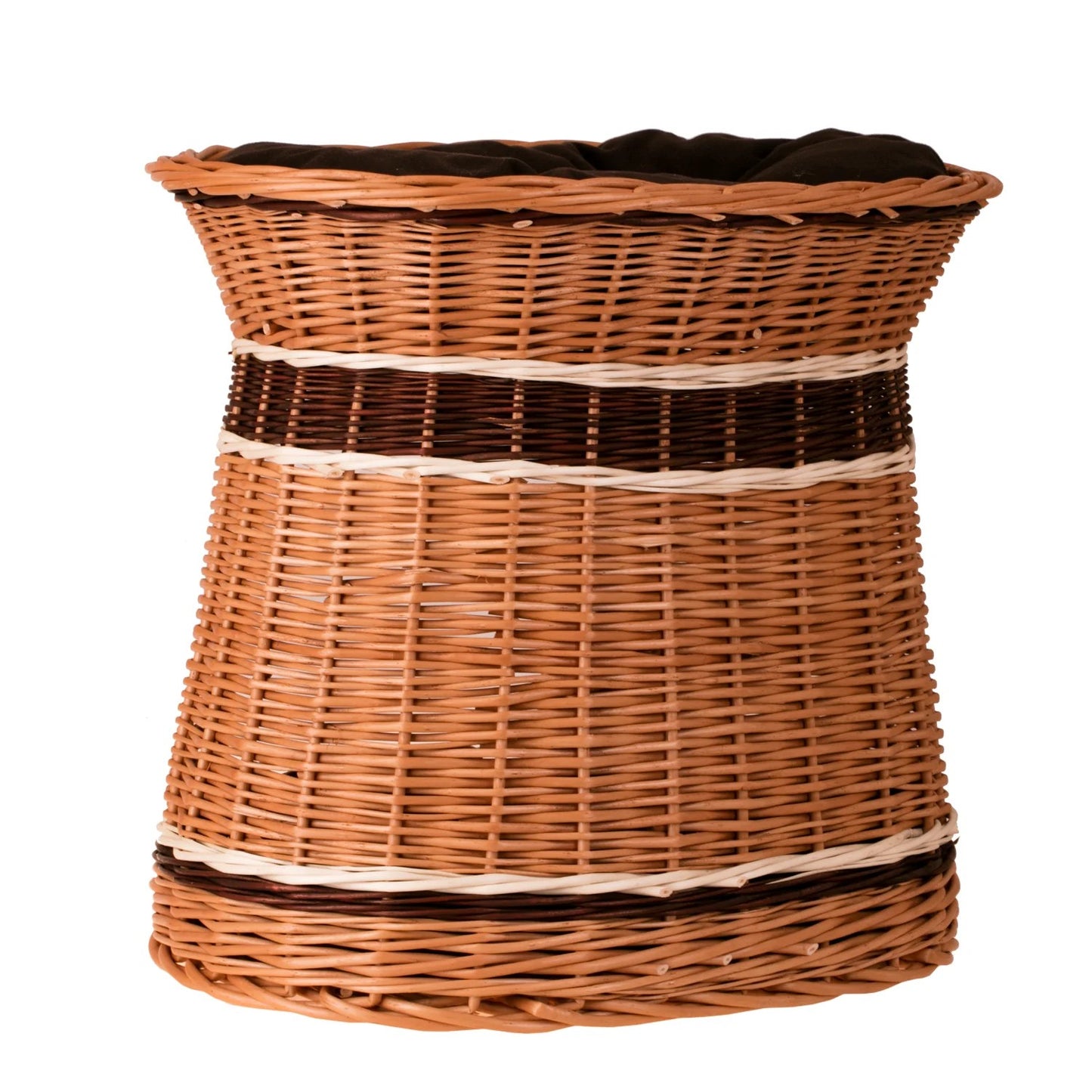 Erif Wicker Cat House With Brown Cushions