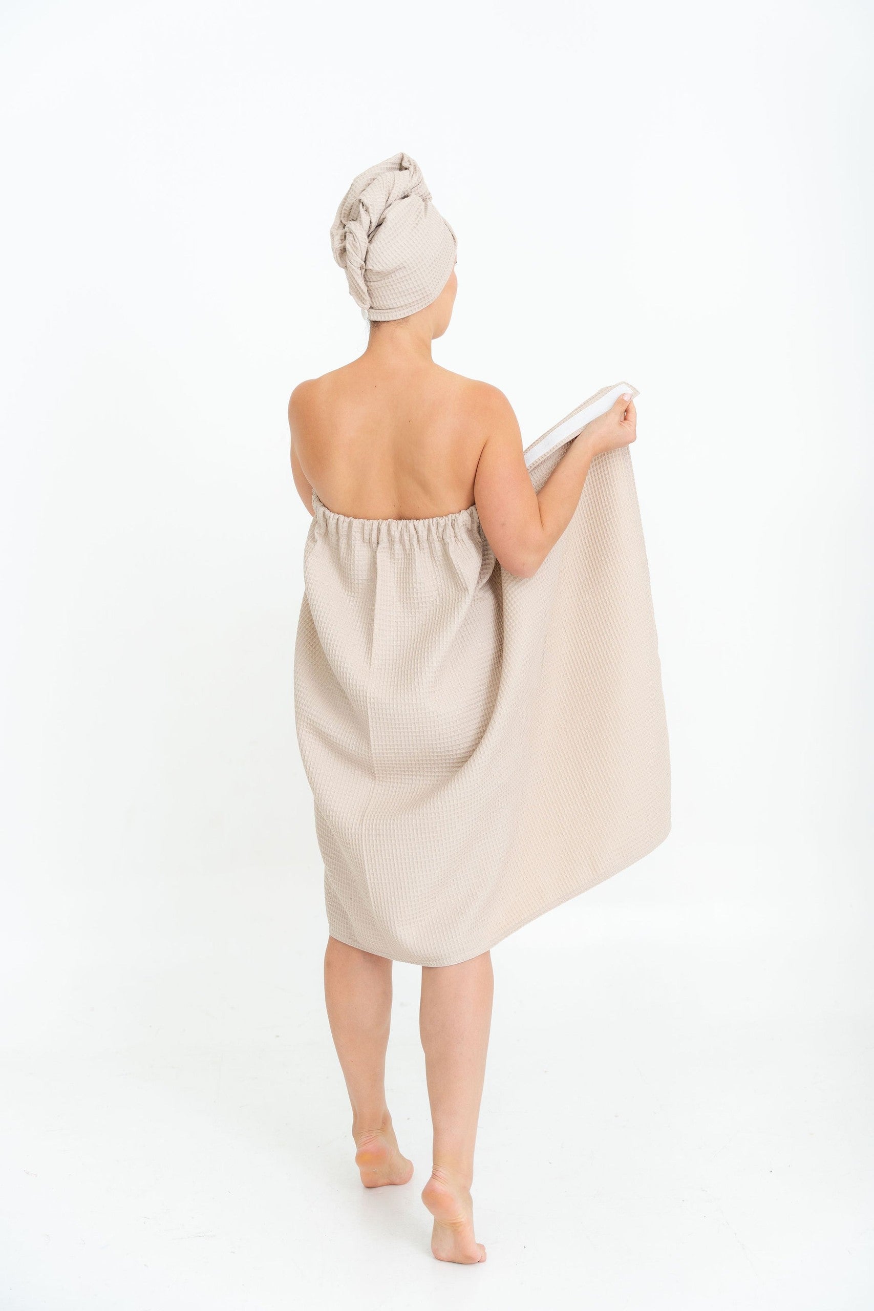Cotton Waffle Sauna Wrap With Velcro