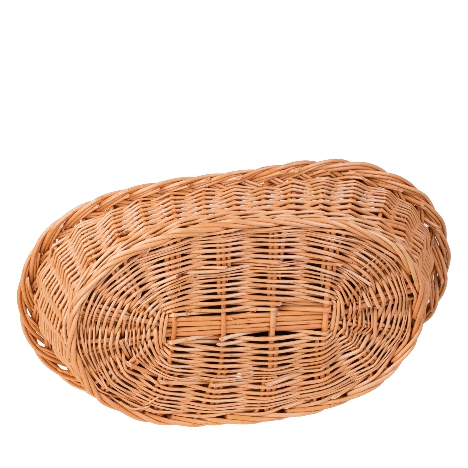 Enovia Natural Wicker Dog Bed With Grey Cushion, 60x43 cm