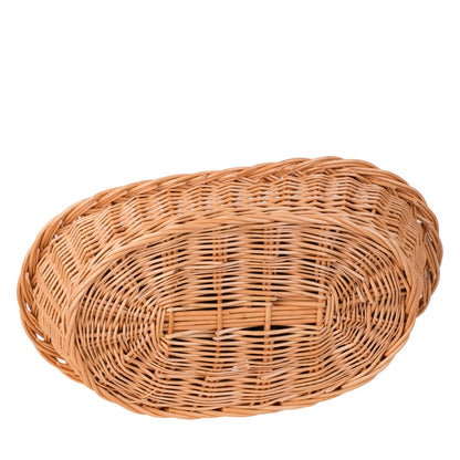 Enovia Natural Wicker Dog Bed With Grey Cushion, 60x43 cm