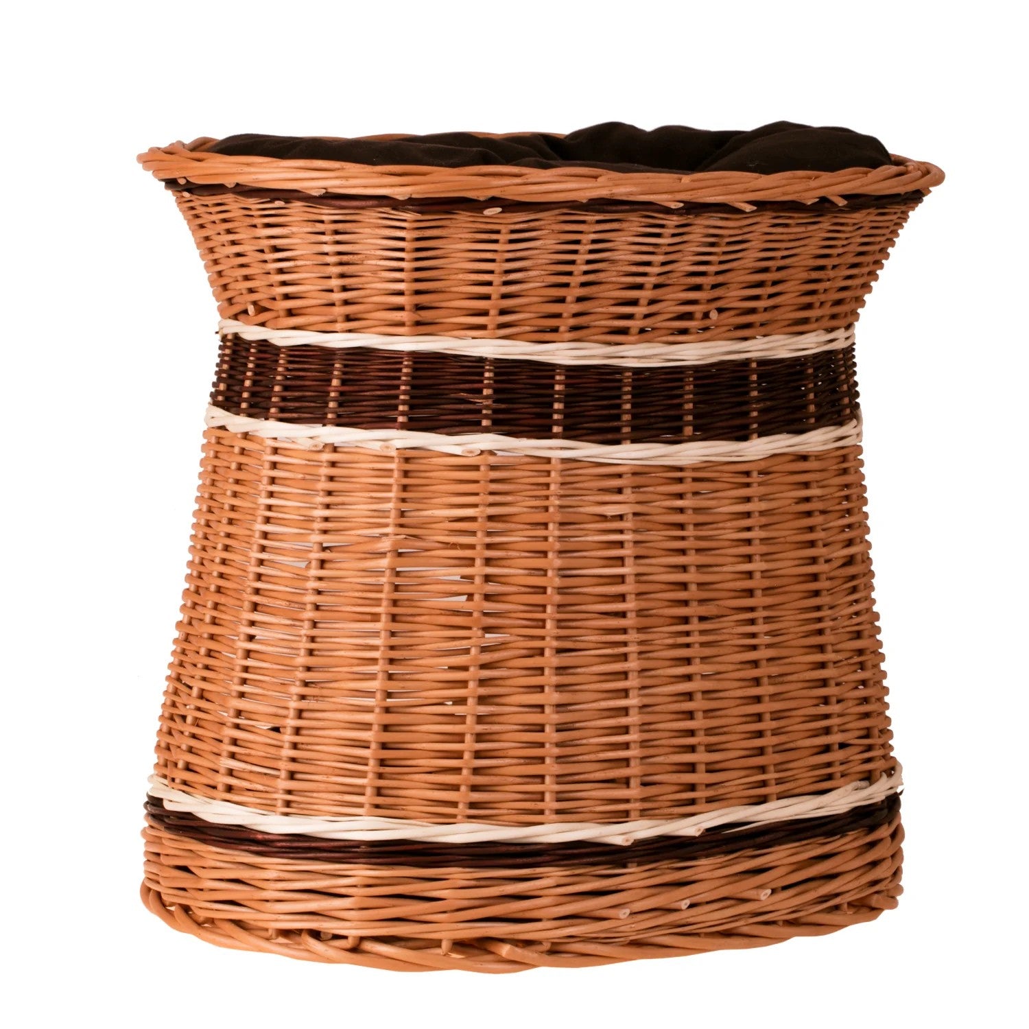 Erif Wicker Cat House With Brown Cushions